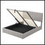 Grand lit plateforme tapissier avec système de rangement hydraulique - gris-1206163825