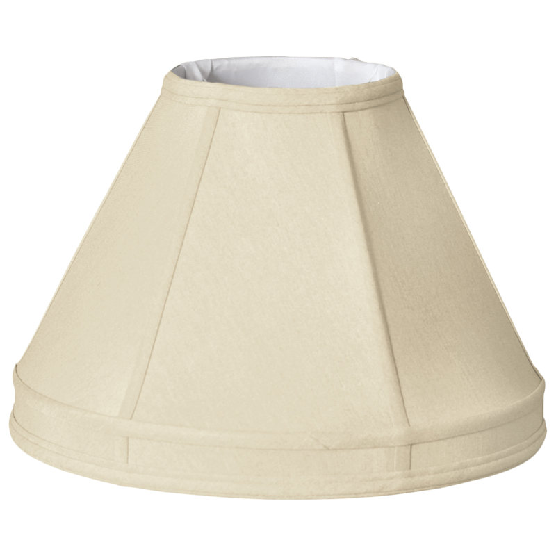 Abat-jour empire en soie/chantoung (araignée), Beige/Or, H 9 po x l 14 po x P 14 po