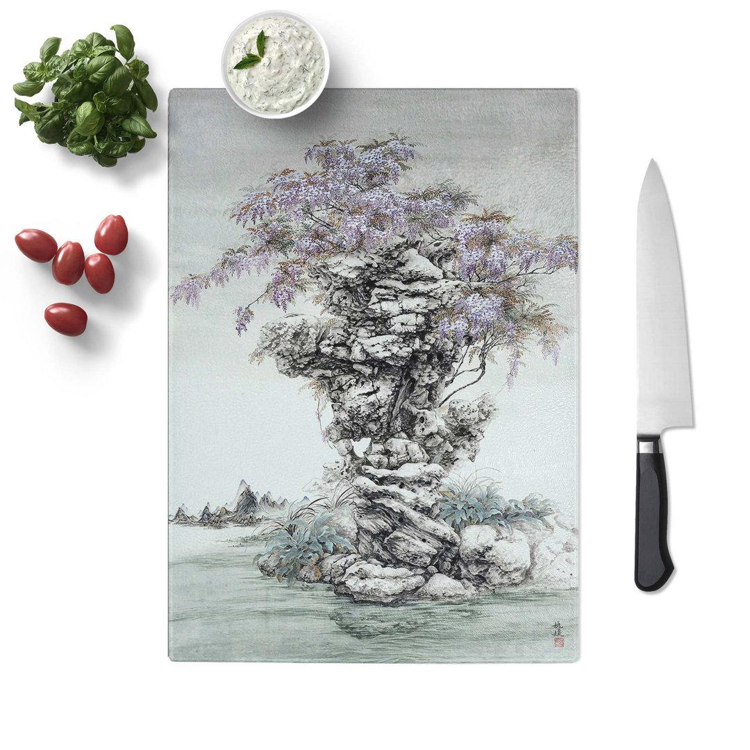 Tempered Glass Wisteria Tree by Yuan Yao Chopping Board