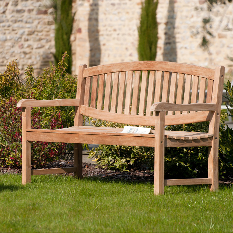 Carmen Solid Wood Teak Outdoor Bench