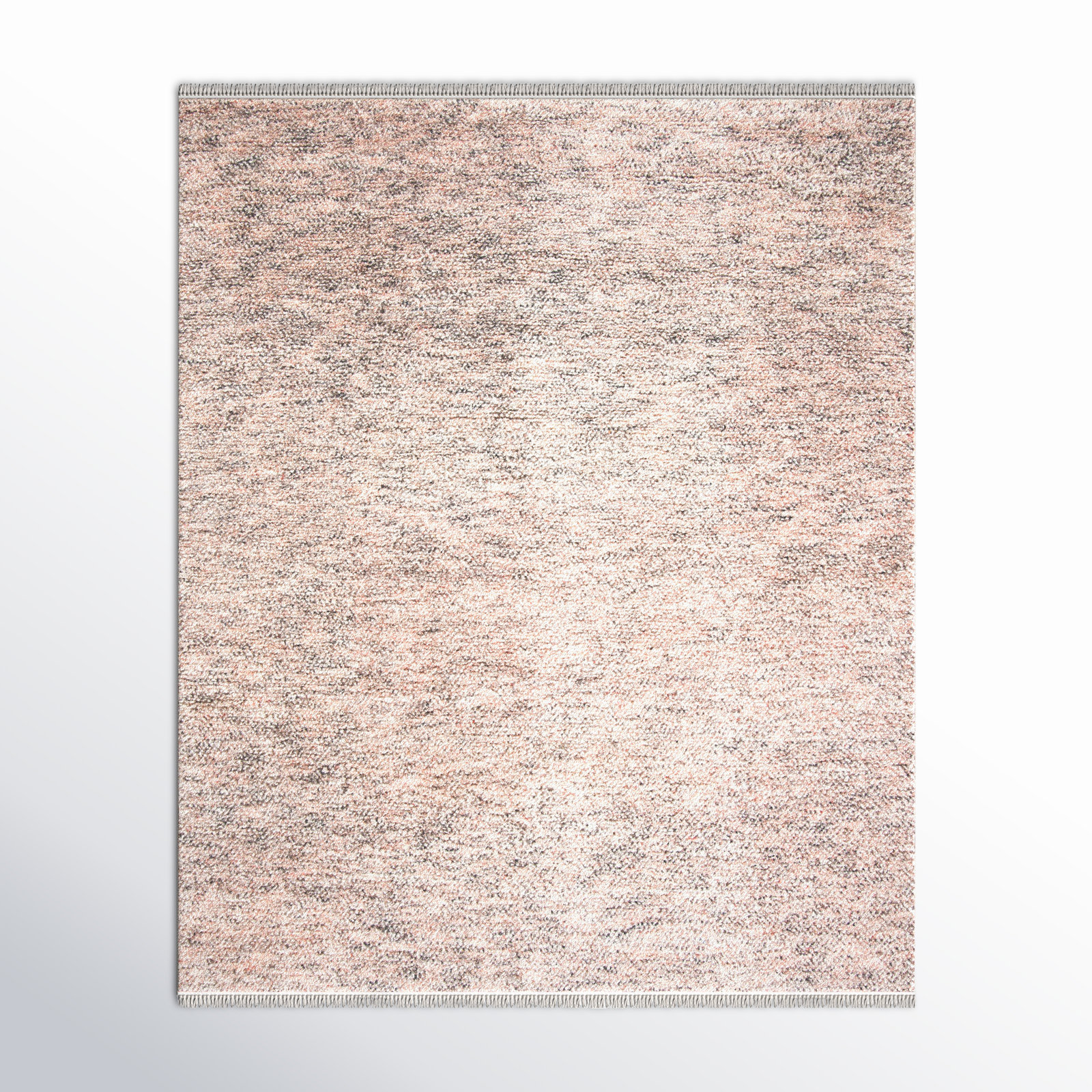 Wyly Beige Gray Hand-Knotted Wool Rug, Rectangle 8' x 10'
