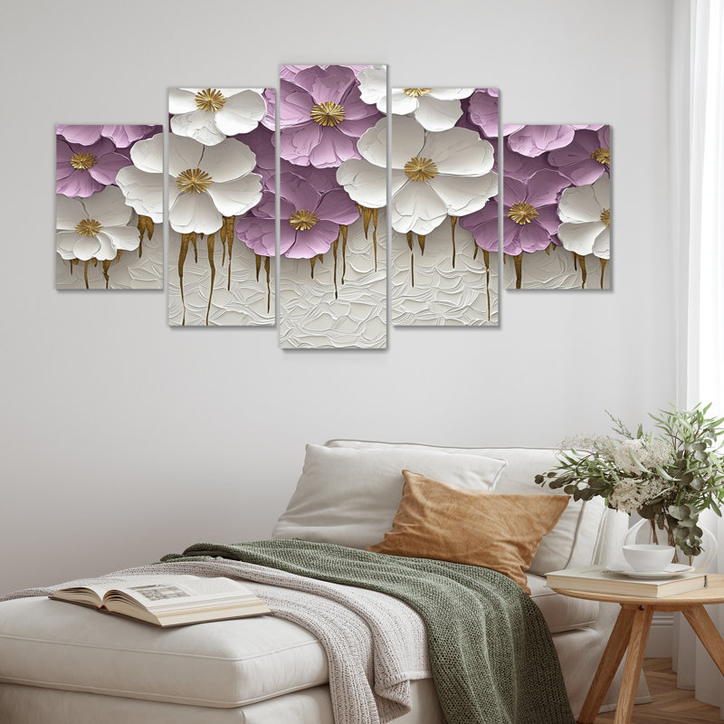 Fleurs sauvages de lavande sauvage dans la nature - Art mural fleurs sauvages - Art mural traditionnel sur toile