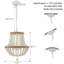 Lustre empire à intensité variable en bois à 3 lumières Maliza