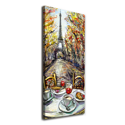Breakfast In Paris - Wrapped Canvas Print