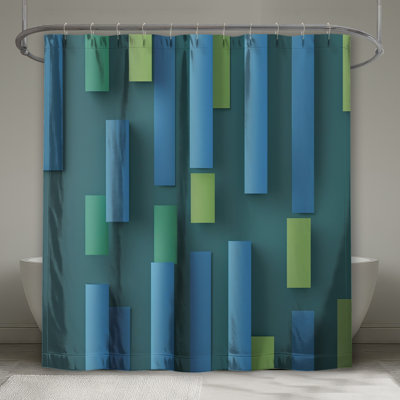 Rideaux de douche rectangulaires à blocs abstraits très longs
