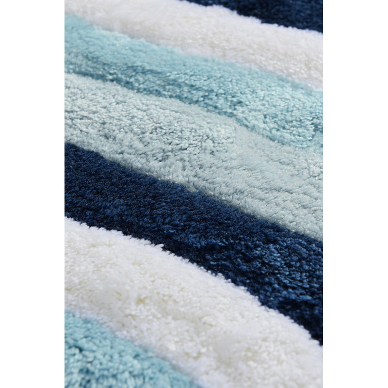 Tapis pour salle de bain Adelheide, Bleu / blanc