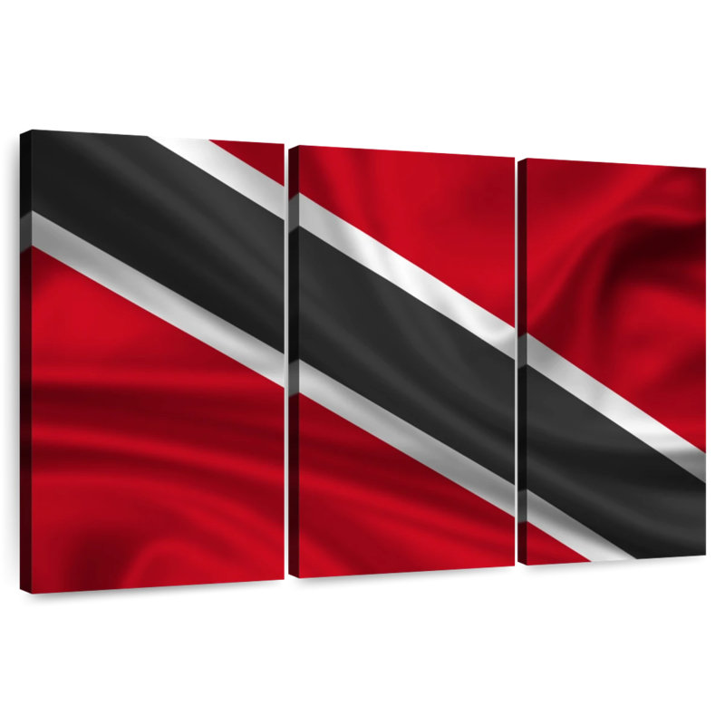 Drapeau en soie de Trinité-et-Tobago, H 36 po x l 57 po