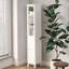 Armoire de rangement autoportante 66,92 "avec tablettes réglables - 1 porte mince pour la maison, la salle de bain, la cuisine et le salon - blanc