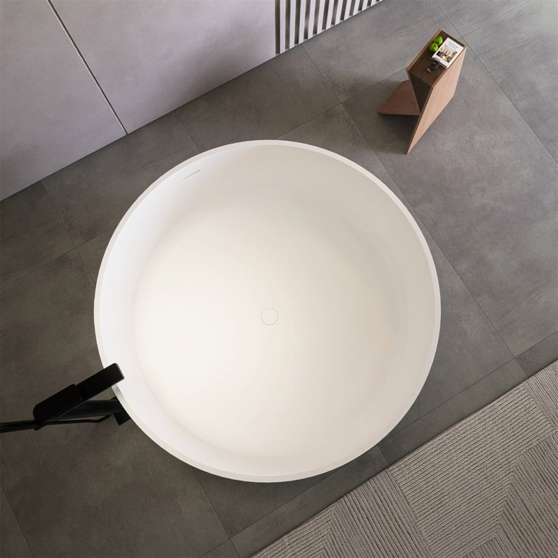 Baignoire de trempage autoportante de forme ronde de 49 pouces pour salle de bain