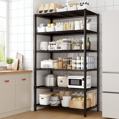 Étagère de rangement à 6 niveaux, étagère de rangement, tablette de cuisine ajustable