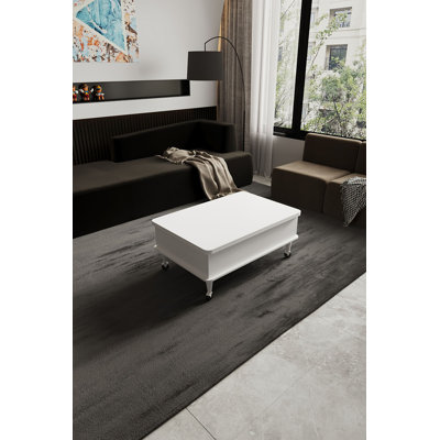 Table basse à roulettes avec rangement Lift-Top