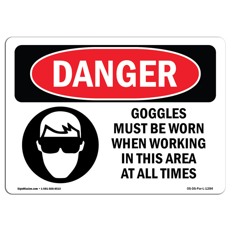 Danger Sign, 12" H x 18" W x 0.1" D