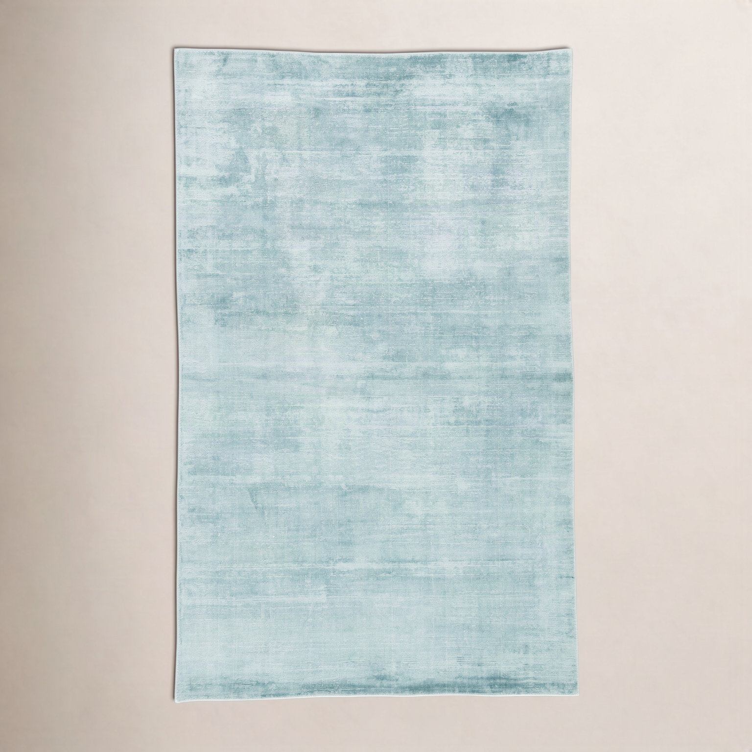 Owens Aqua Blue Hand-Loomed Wool Rug, Rectangle 10' x 14'
