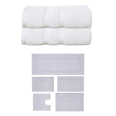 Bublitz Classy Bath Mat 100% Soft Cotton Bath Towel Set & Bath Rug Combo