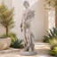 Classical Goddess Garden Statue, Magnesium Oxide Weatherproof Sculpture, Weathered Stone Finish