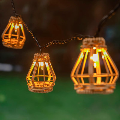Decorative String Lights, UL Listed Rattan Lantern Style Patio L...