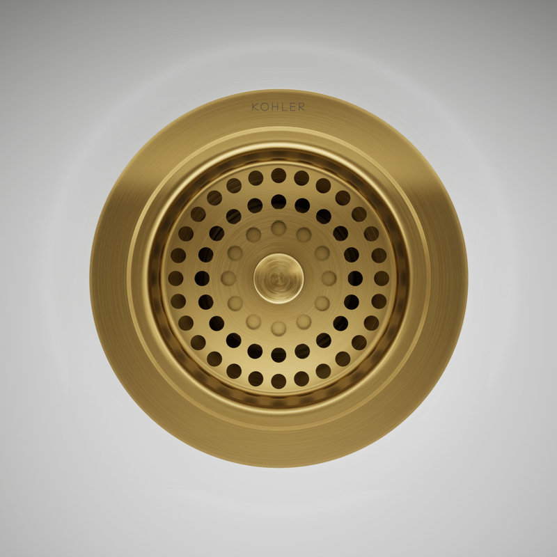 Duostrainer Sink drain and strainer with tailpiece, Vibrant Brushed Moderne Brass