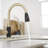 Single-Handle Pull-Out Sprayer Kitchen Faucet With Supply Lines In Matte Black-108534399