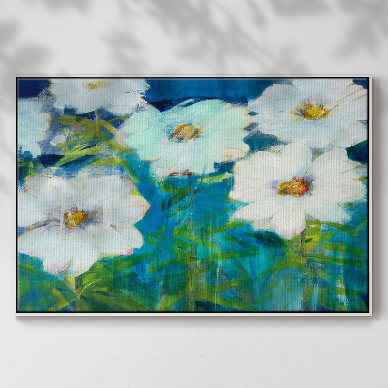 «Field Day» - Cadre photo, reproduction d'art sur papier, H 25 po x l 17 po x P 2 po, Blanc