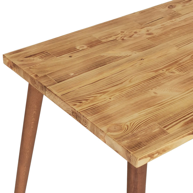 Scandinavian Study Desk, 43.3 x 28.7 x 23.6 Inches | 100% Pine Solid Wood with Beech Wood Legs | Environmentally Friendly, Easy Assembly | Elegant Oak Finish, Perfect for Home Office & Modern Workspaces