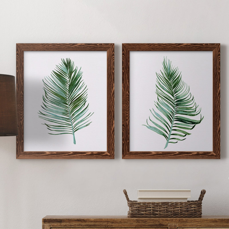 «Sage Frond I», ensemble de 2 peintures sur toile encadrées, H 43,5 po x l 31,5 po x P 1 po, Érable