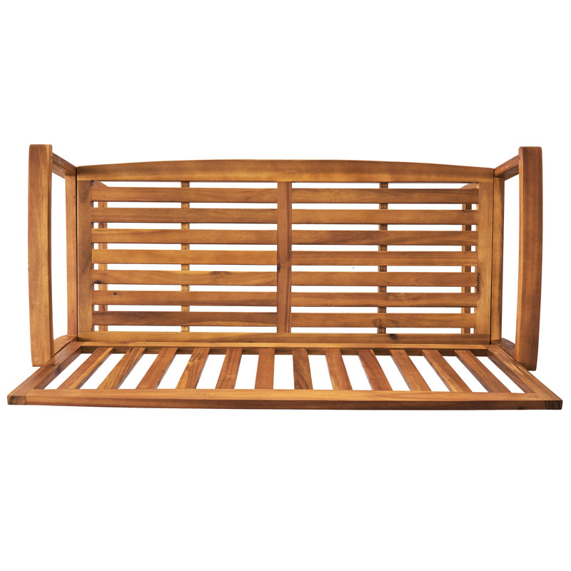 Banc d'extérieur en bois avec finition, améliore l'espace, l 48,50 po x P 24,96 po, H 35,24 po, capacité de poids de 250 lb. Patio pour utilisation, décoration, capacité de poids