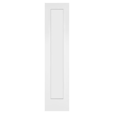 80-In White Primed Shaker Style Hollow Core Interior Door Slab, Paintable Molded Panel Design-18 In. X 80 In.+3/8 In. Center Panel