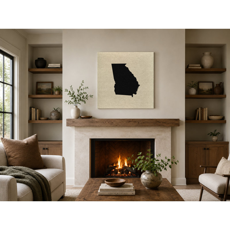 Georgia State Silhouette - art mural carré sur toile