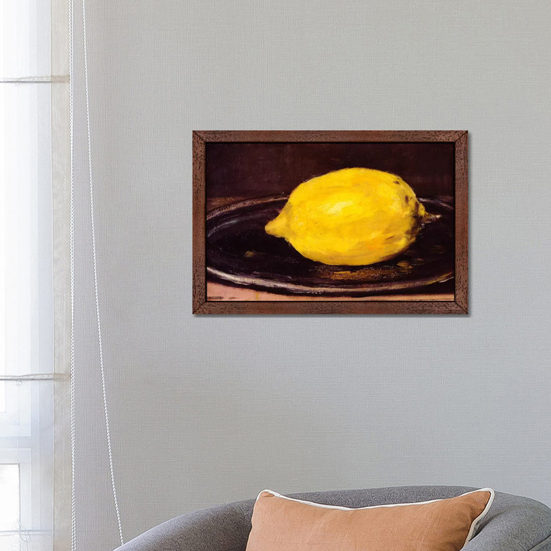 The Lemon by Edouard Manet - Painting on Canvas, 101.6 cm H x 66.04 cm W, Brown Floater Framed