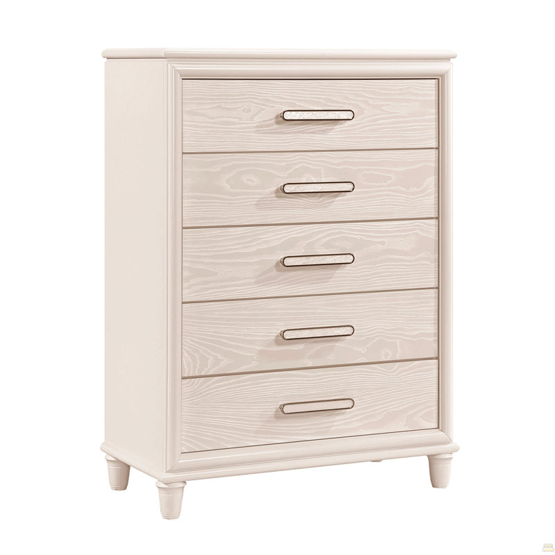Commode de rangement à cinq tiroirs en bois pour chambre à coucher 1 pièce