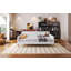 Lit de jour double rembourré avec 4 pieds de soutien, beige