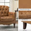 Fauteuil en cuir capitonné Annja-79522925
