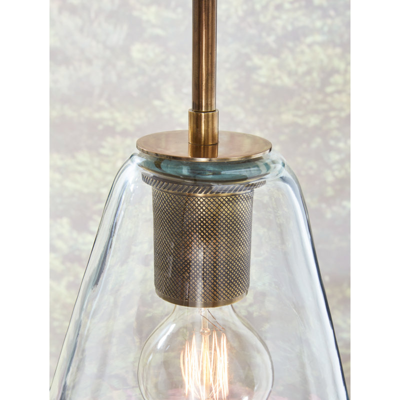 Collbrook 8.75'' Clear Glass & Black Finish Contemporary Pendant Light