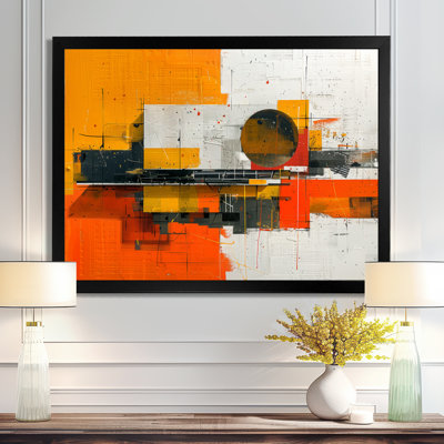 Yellow Orange Abstract Futuristic Fusion I - Abstract Print Wall Art Print