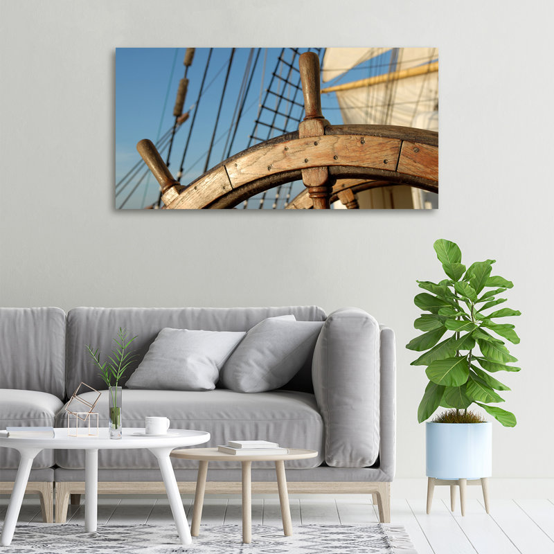 Rudder On The Yacht - Wrapped Canvas Print