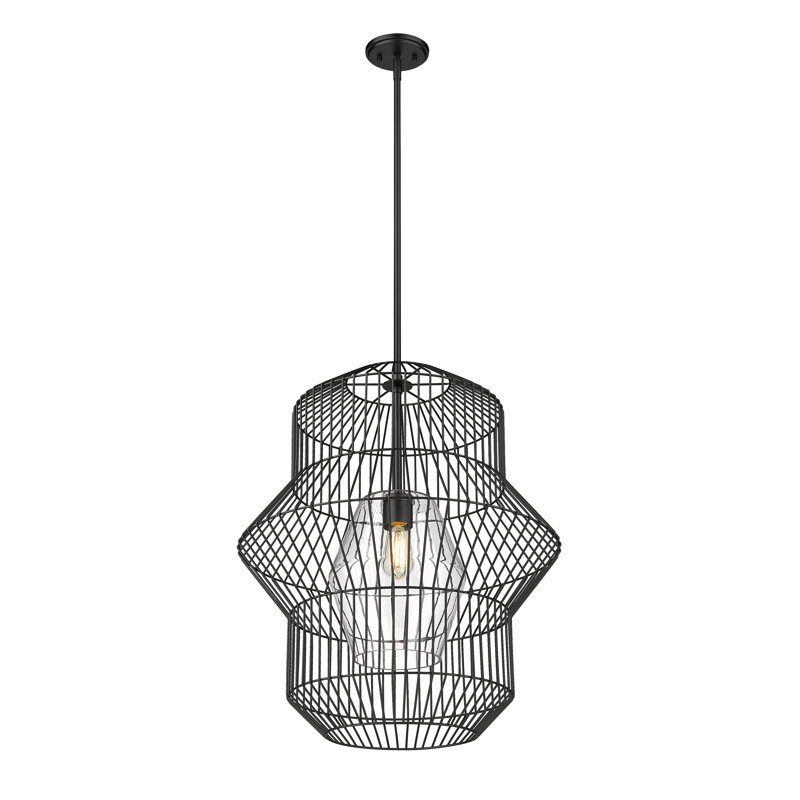 Luminaire suspendu 1 lumière, H 110 po x l 24 po x P 24 po