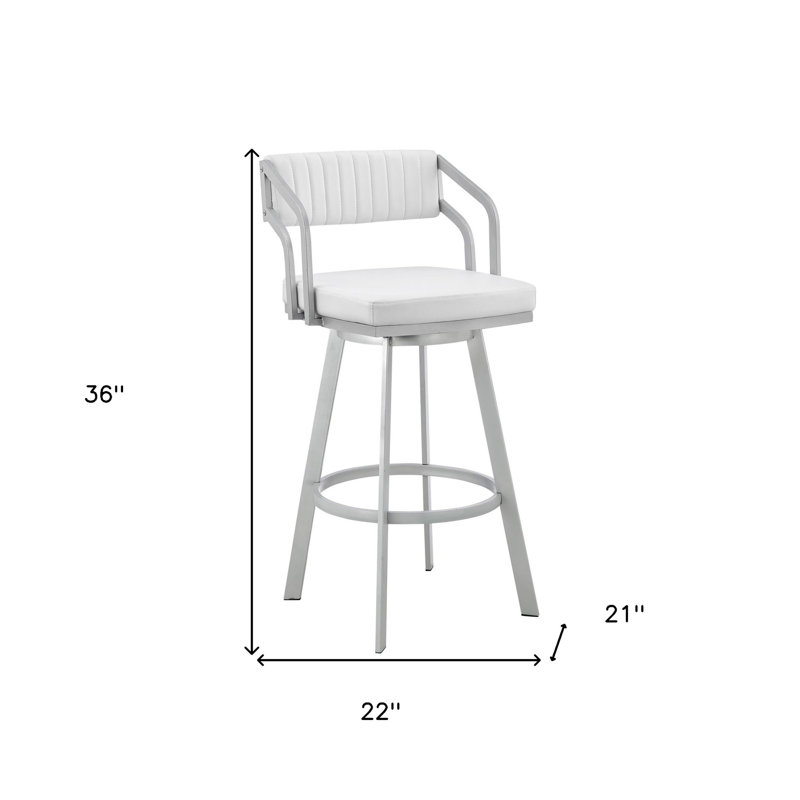 Tabouret de bar 26 po Timeless, Siège blanc / cadre gris