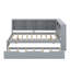 Lit de jour double en bois avec couchette, tablette de rangement et ports de chargement USB-1830694656