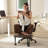Ergonomic Meditation Chair with Back Support & Foldable Armrests - Adjustable Cross-Legged Office Chair with 360° Swivel Foot Ring, Wheels for Yoga, Home & ADHD Focus, Brown-1799746944