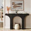 Table console 47 po moderne noire pour vestibule et derrière - Table de couloir étroite avec base arquée