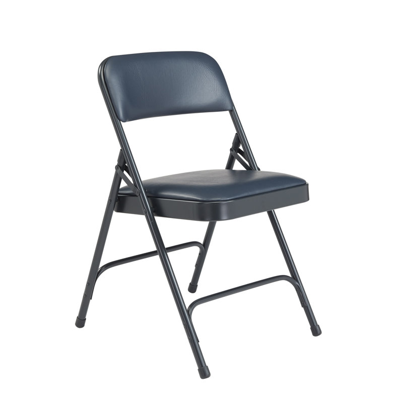 Chaise pliante en vinyle Symple Stuff Humbert, Bleu / bleu 