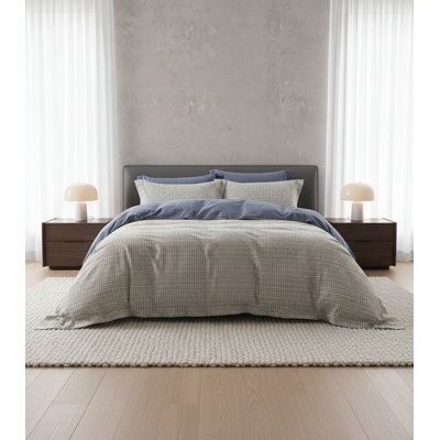  100% coton - Ensemble de housse de couette pour lit double / grand 3 pièces (comprend: 1 housse de couette 90 po x 90 po et deux taies décoratives 20 po x 30 po)