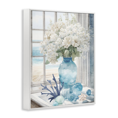 Coastal Flower Vase Art by Kim Allen bg-219