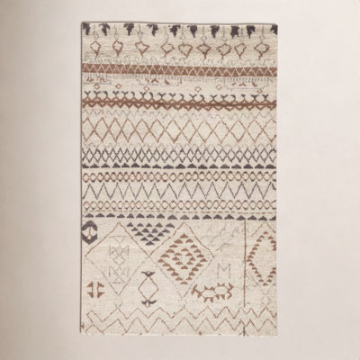 Overby Ivory Hand-Knotted Oriental Wool Rug