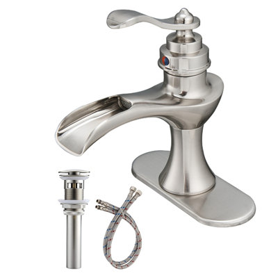 Robinet de lavabo pour salle de bain avec robinet à une poignée et robinets en laiton massif
