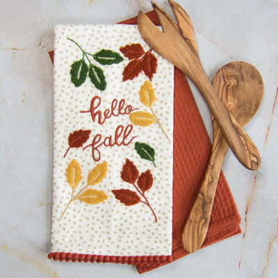 Hello Fall Leaves Two Towel Set