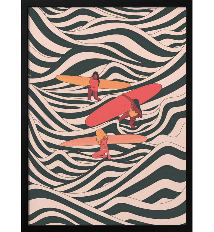 Surfer Friends Print by Stephen Wade, 20" H x 16" W