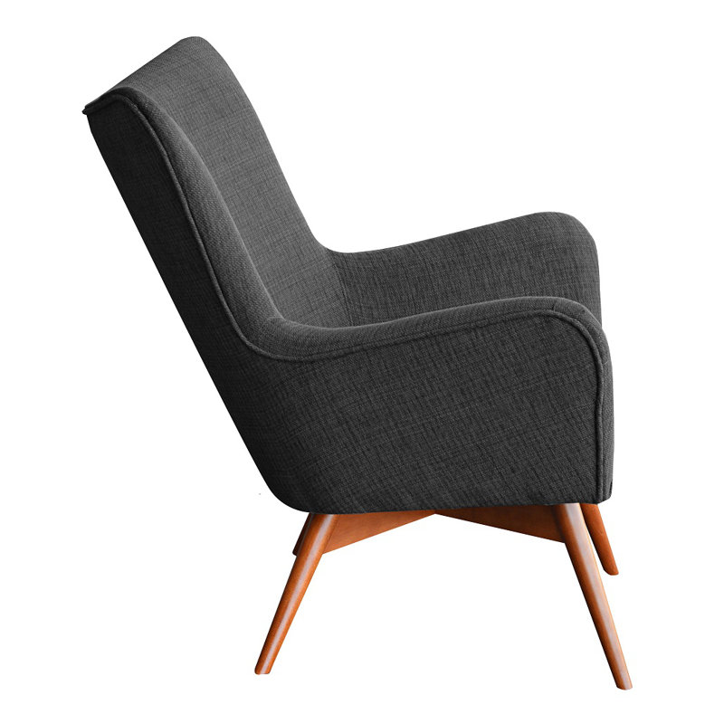 Wesley Upholstered Wingback Chair, Graphite