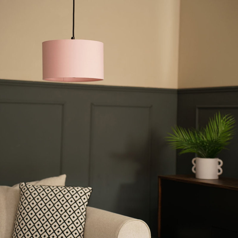 Symya 15cm H Cotton Round Lamp Shade ( Slip-On ) in Cream, Pink