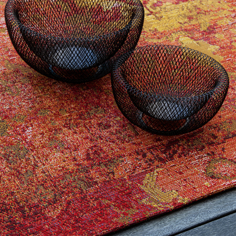 Gobelina Abstract Area Rug, Rectangle 200 x 290cm, Red